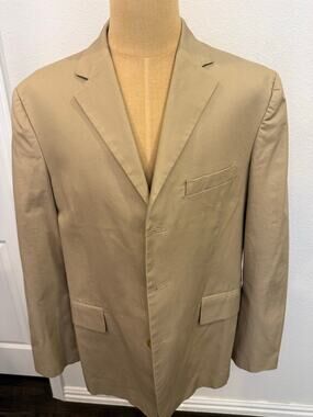 J. Crew Tan Casual Sports Coat Blazer Jacket Men size 44R Fraternity J Crew